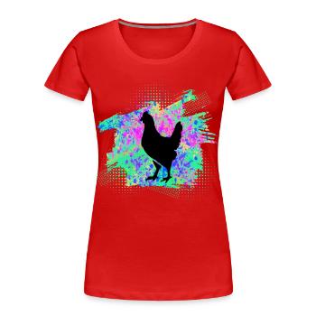 Chicken Chickens - Women's Premium Organic T-Shirt - red - Front - Mia (176cm)