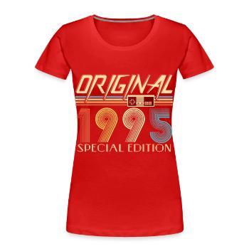 Gamer 30th Birthday 30th Anniversary Original 1995 - Women's Premium Organic T-Shirt - red - Front - Mia (176cm)