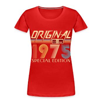 Gamer 50e anniversaire 50e anniversaire Original 1975 - T-shirt bio Premium Femme - rouge - Devant - Mia (176cm)