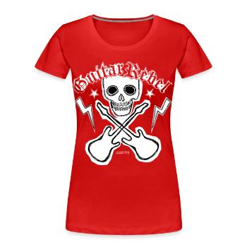 Guitar Rebel - Patchstyle - Women's Premium Organic T-Shirt - red - Front - Mia (176cm)