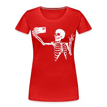 Un dernier selfie  - T-shirt bio Premium Femme - rouge - Devant - Mia (176cm)