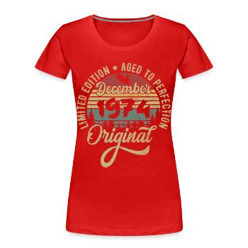 December 1974 - Legend since December 1974 - Women's Premium Organic T-Shirt - red - Front - Mia (176cm)