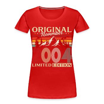 21st Birthday Original November Vintage 2004 - Women's Premium Organic T-Shirt - red - Front - Mia (176cm)