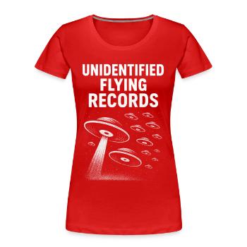 Shirt für DJs, Vinyl-Liebhaber und Musikfans - Frauen Premium Bio T-Shirt - Rot - Vorne - Mia (176cm)