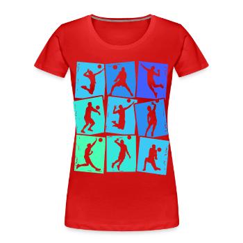 Volley-ball Volley-ball Hommes Enfants Garçons - T-shirt bio Premium Femme - rouge - Devant - Mia (176cm)