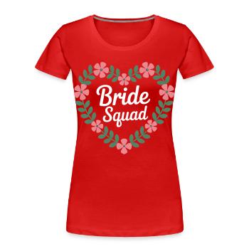 Bride Squad Blumenherz - Frauen Premium Bio T-Shirt - Rot - Vorne - Mia (176cm)