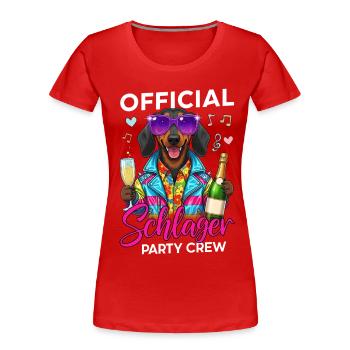 Official Schlager Party Crew - Women's Premium Organic T-Shirt - red - Front - Mia (176cm)