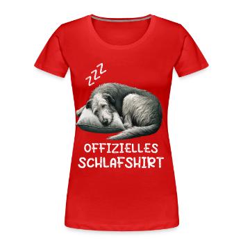 Offizielles Schlafshirt Irischer Wolfshund  - Frauen Premium Bio T-Shirt - Rot - Vorne - Mia (176cm)
