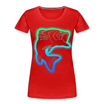 Angeln Fischer Kinder Herren Angler Jungen - Frauen Premium Bio T-Shirt - Rot - Vorne - Mia (176cm)