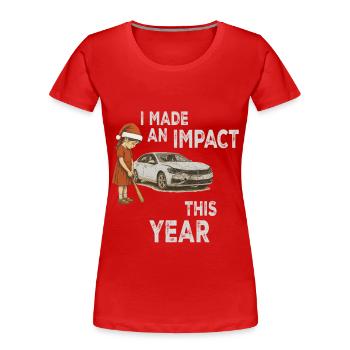 Unartiges Mädchen Weihnachten Lustig - Frauen Premium Bio T-Shirt - Rot - Vorne - Mia (176cm)
