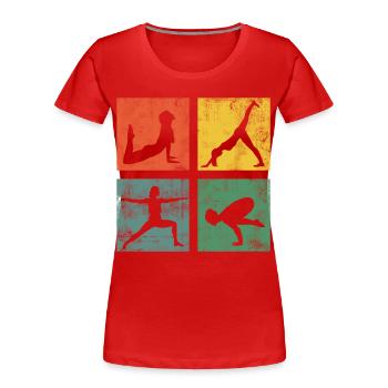 Yoga Übungen Yogini Meditation Fitness Geschenk - Frauen Premium Bio T-Shirt - Rot - Vorne - Mia (176cm)