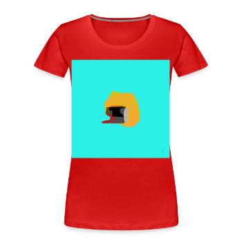 TEXTURA_DE_COLOR_#33 - T-shirt bio Premium Femme - rouge - Devant - Mia (176cm)