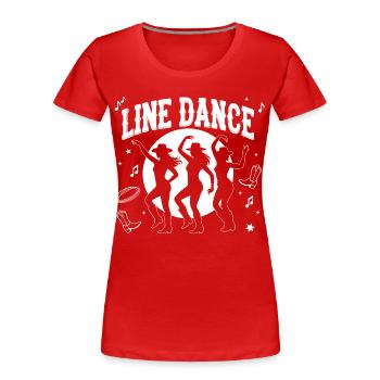 Silhouettes de danse en ligne Nuit au clair de lune - T-shirt bio Premium Femme - rouge - Devant - Mia (176cm)