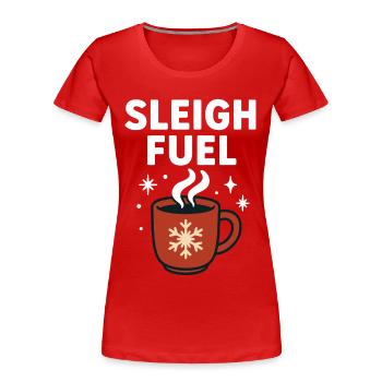 Sleigh Fuel Weihnachten Kaffeebecher Spaß Weihnachtsmann - Frauen Premium Bio T-Shirt - Rot - Vorne - Mia (176cm)