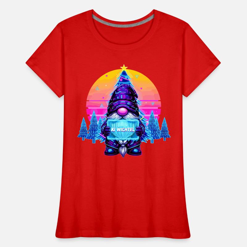 KI GNOME - Synthwave Retrowave 80s Women's Premium Organic T-Shirt