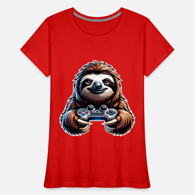 Gaming Sloth Controller Women's Premium Organic T-Shirt