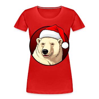 Eisbären Weihnachten - Frauen Premium Bio T-Shirt - Rot - Vorne - Mia (176cm)