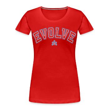 Clean Streetstyle Vintage/College Look - Frauen Premium Bio T-Shirt - Rot - Vorne - Mia (176cm)