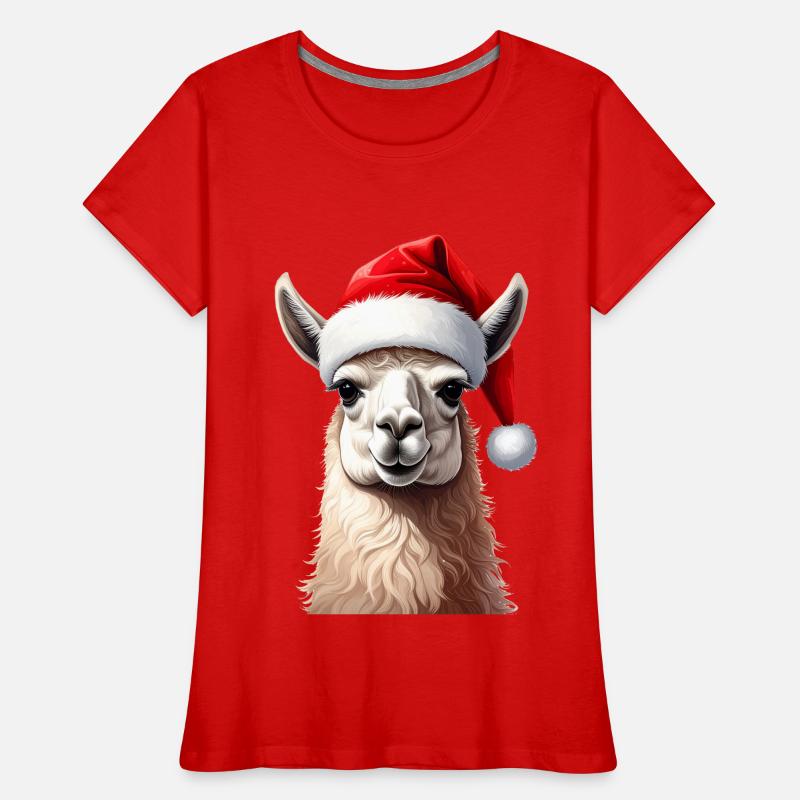 Lama oder Alpaka zu Weihnachten Frauen Premium Bio T-Shirt