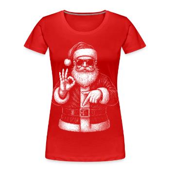 Santa six seven characters Black White - Women's Premium Organic T-Shirt - red - Front - Mia (176cm)