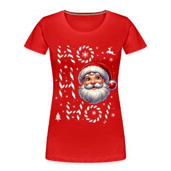 HoHoHo Weihnachtsmann Père Noël - T-shirt bio Premium Femme - rouge - Devant - Mia (176cm)