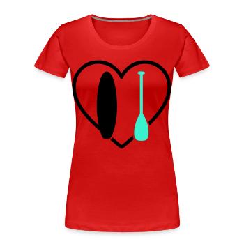 Paddle SUP Heart Board Wave Water Sport - Women's Premium Organic T-Shirt - red - Front - Mia (176cm)