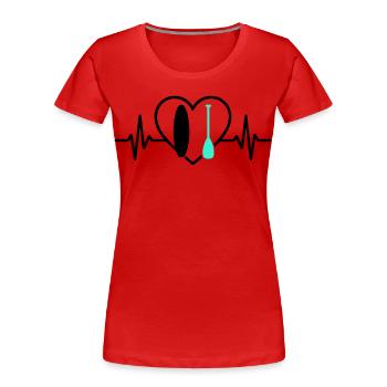 Paddle SUP Herz Board Welle Wasser Sport - Frauen Premium Bio T-Shirt - Rot - Vorne - Mia (176cm)