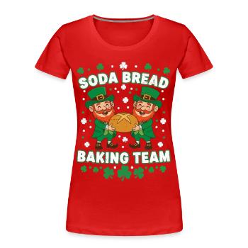 Drôle de pain au soda équipe de cuisson St Patricks - T-shirt bio Premium Femme - rouge - Devant - Mia (176cm)