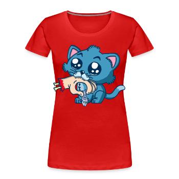 Gourmet kitten - Women's Premium Organic T-Shirt - red - Front - Mia (176cm)