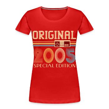 Gamer 20th Birthday 20th Anniversary Original 2005 - Women's Premium Organic T-Shirt - red - Front - Mia (176cm)