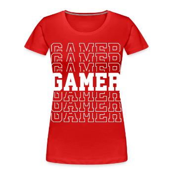 Gamer - Frauen Premium Bio T-Shirt - Rot - Vorne - Mia (176cm)