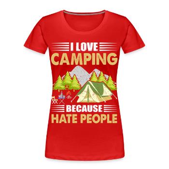 Camping - Frauen Premium Bio T-Shirt - Rot - Vorne - Mia (176cm)