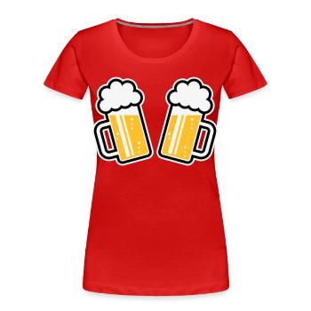 2 Bierkrüge Prosten Zu, Prosit! (Bier Maßkrüge 3C) - Frauen Premium Bio T-Shirt - Rot - Vorne - Mia (176cm)