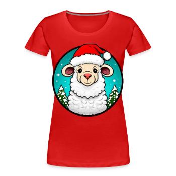 Schaf Weihnachten - Frauen Premium Bio T-Shirt - Rot - Vorne - Mia (176cm)