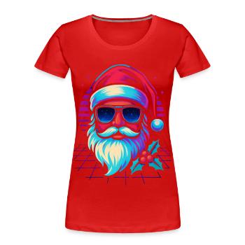  Weihnachtsmann Lustig Retro Gaming - Frauen Premium Bio T-Shirt - Rot - Vorne - Mia (176cm)