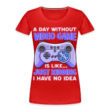 Gamer Gaming - Women's Premium Organic T-Shirt - red - Front - Mia (176cm)
