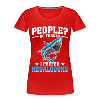 Équipe de recherche Megalodon Megalodon Shark Lover - T-shirt bio Premium Femme - rouge - Devant - Mia (176cm)