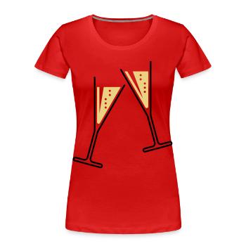 2 Sektgläser (Sekt / Trichter / Offen / 2C) - Women's Premium Organic T-Shirt - red - Front - Mia (176cm)
