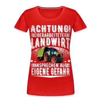 Cultivateur - T-shirt bio Premium Femme - rouge - Devant - Mia (176cm)