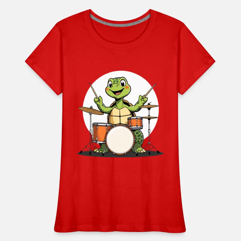 Turtle on the drum set Women's Premium Organic T-Shirt