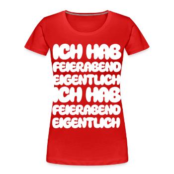 En fait, je suis en arrêt de travail Je suis en congé - T-shirt bio Premium Femme - rouge - Devant - Mia (176cm)
