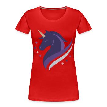 Licorne Mystique Violette, Ciel Nocturne, Magie - T-shirt bio Premium Femme - rouge - Devant - Mia (176cm)