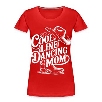 Ligne de danseuse avec maman western Tee - T-shirt bio Premium Femme - rouge - Devant - Mia (176cm)