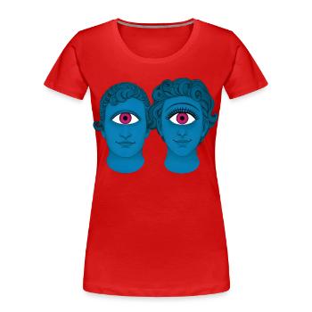 CYCLOPS IN LOVE - nice people - Women's Premium Organic T-Shirt - red - Front - Mia (176cm)