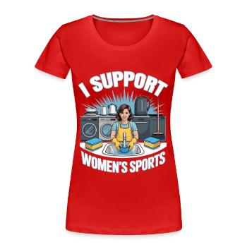 Je soutiens le bootleg inportable du sport féminin - T-shirt bio Premium Femme - rouge - Devant - Mia (176cm)