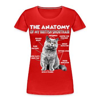 Süßes Katzen Frauen Motiv Katzen Damen Britisch  - Frauen Premium Bio T-Shirt - Rot - Vorne - Mia (176cm)
