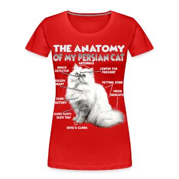 Persian Cats Gift for Cat Lover - Women's Premium Organic T-Shirt - red - Front - Mia (176cm)