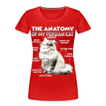 Persian Cats T | Persian Cat Cats Persian Cat - Women's Premium Organic T-Shirt - red - Front - Mia (176cm)