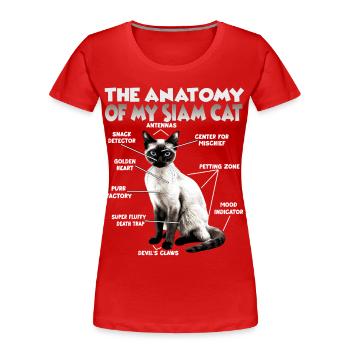 Siamkatzen T | Siamkatze Katzen Siam Katzen - Frauen Premium Bio T-Shirt - Rot - Vorne - Mia (176cm)