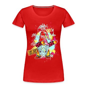 HIP HOP WICHTDeEL Dab Graffiti Rap Musik Xmas Crew - Frauen Premium Bio T-Shirt - Rot - Vorne - Mia (176cm)